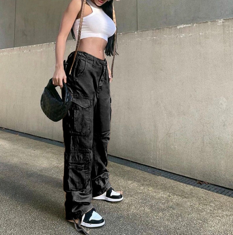 Vintage Cargo Pants Baggy Jeans Women Fashion 90s Streetwear Etsy