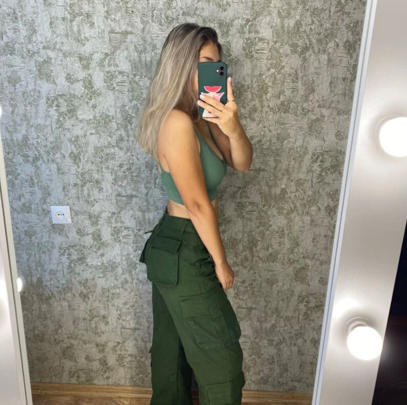 Vintage Cargo Pants Baggy Jeans Women Fashion 90s Streetwear Etsy