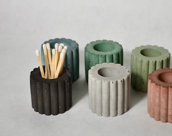 Mini Handmade Ribbed Match Stick Holder | Gift under 20 | Housewarming Gift | New Home Decor