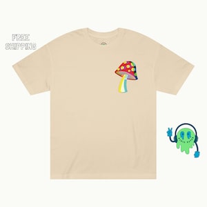 Have A Nice Trip Rainbow Mushroom Tee, Oversized EDM Rave Festival T-shirt, Trippy Rave Shirt, Psychedelic Acid Rave Clothing, EDM Rave Top