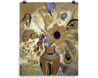 Etruscan Vase with Flowers | Vintage Italian painting | Floral art, mid century, maximalism, maximalist, eclectic, bohemian