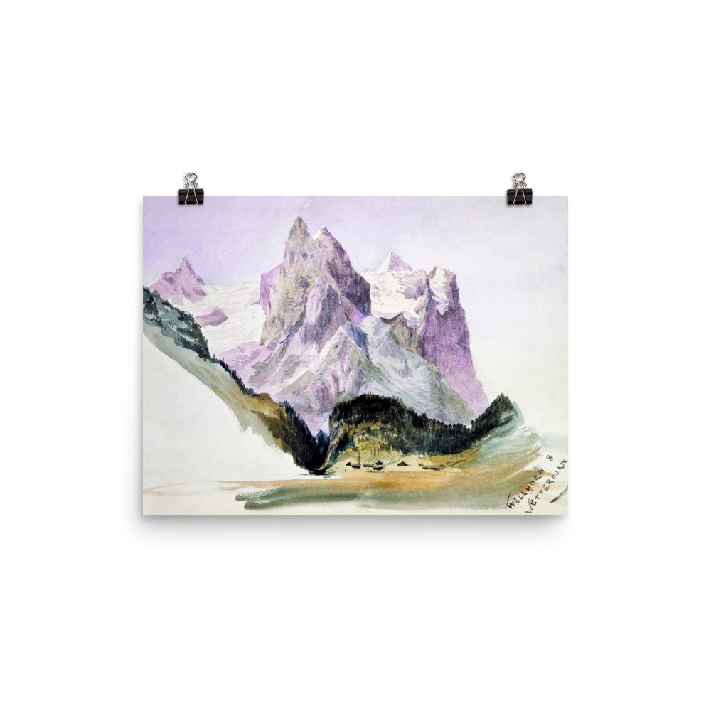Wellhorn and Wetterhorn from Brunig | Landscape, nature, vintage, purple, mountains, Switzerland, Germany, European