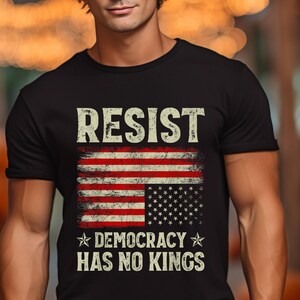 No Kings in America T-Shirt, Anti Authoritarian Protest T-Shirt, For Social Justice Shirt, Democracy Not Monarchy America Shirt