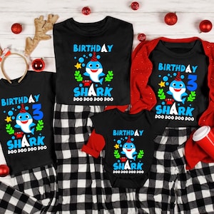 Custom Birthday Shark Shirt, Baby Shark Shirt, Baby Shark Birthday Shirt, Family Shark Shirt, Matching Family Tee number Shirt