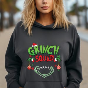 Custom Squad Family Bougie Custom Hoodie, Family Christmas Cartoon Hoodie, Personalized Family Hoodie, Christmas Crew Hoodie
