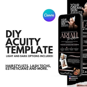 Premium Acuity Scheduling Template, DIY Booking Site, Hair Stylist, Estheticians, Lash Tech Online Appointments Luxury Website Aesthetic