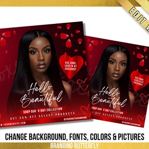 Valentinstag Flyer, MUA, Make-up Artist, Beauty Service, Hair Stylist, Boutique, Luxe Flyer, Instagram Social Template, Februar Flyer