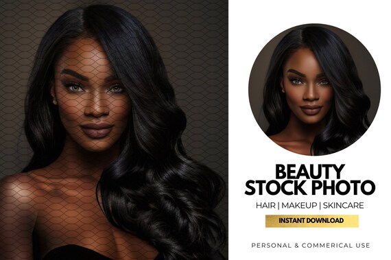 Beauty Model Stock Photo for Hair Extensions Makeup Lash Skincare Beauty Business 1 JPEG Image Instant Download Hair Weave Model Etsy Canada