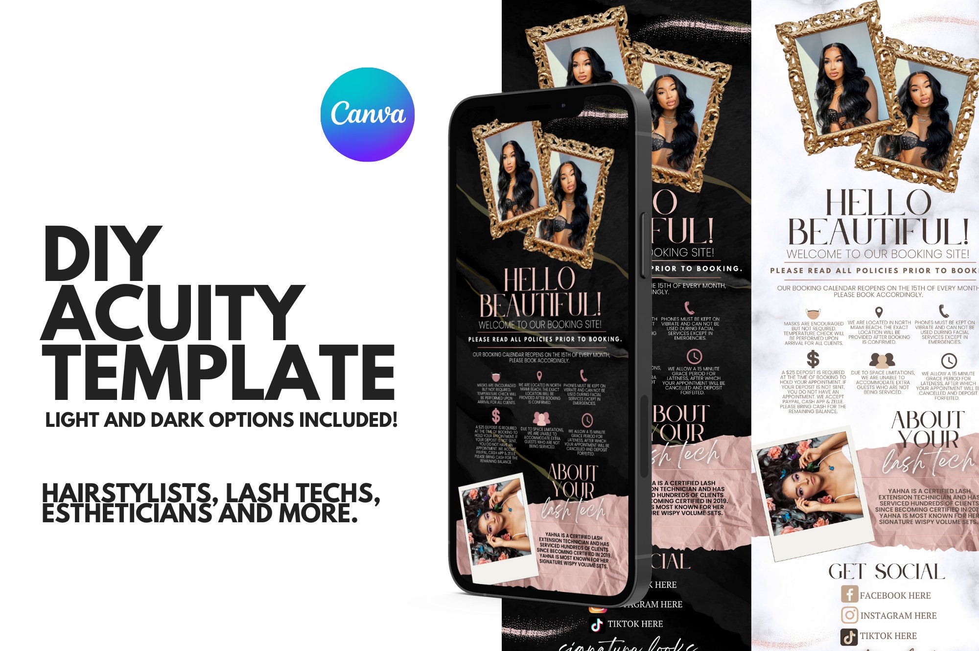 Premium Acuity Scheduling Template DIY Booking Site Hair - Etsy