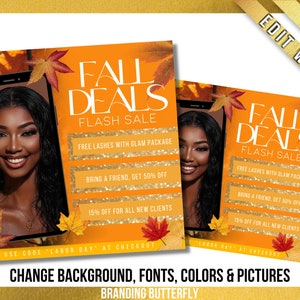Fall Sale Flyer, Halloween, October Appointments for Hair, Lash, Makeup, Stylist Canva Flyer, Book Now, Diy Sale Flyer, Instagram Template