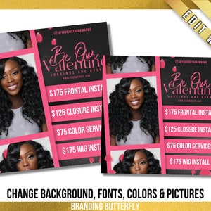 Valentines Sale Flyer, Flash Sale, Beauty, Hair Flyer Glam, Instagram Flyer, Social Media DIY Flyer, Fashion, Lashes, Nails, Hair, Makeup