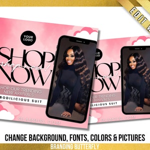 Boutique Fashion Flyer - Social Media Sale - New Arrivals Flyer - Flash Sale - Boutique Flyer - Editable Clothing Flyer - DIY Canva Template