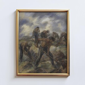 Stonebreakers – Vintage Labor Poster, Expressive Worker Wall Art Print in Earth Tones