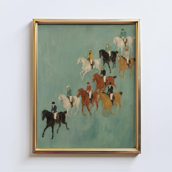 Riding Club – Equestrian Horse Poster, Vintage Polo Wall Art Print