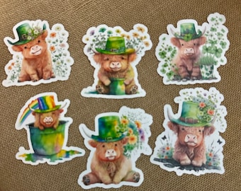 Highland St Patrick’s Day cow stickers