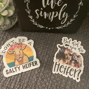 Funny Heifer vinyl laminate stickers