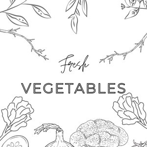 Colouring pages - Fresh Vegetables
