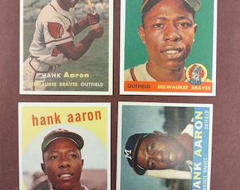 Hank Aaron 1957 1958 1959 1960 Baseball card lot "Novelty cards" "Milwaukee Braves" **FREE SHIPPING**