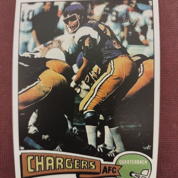 1975 Football Dan Fouts "Rookie Novelty Card" San Diego Chargers **FREE SHIPPING**
