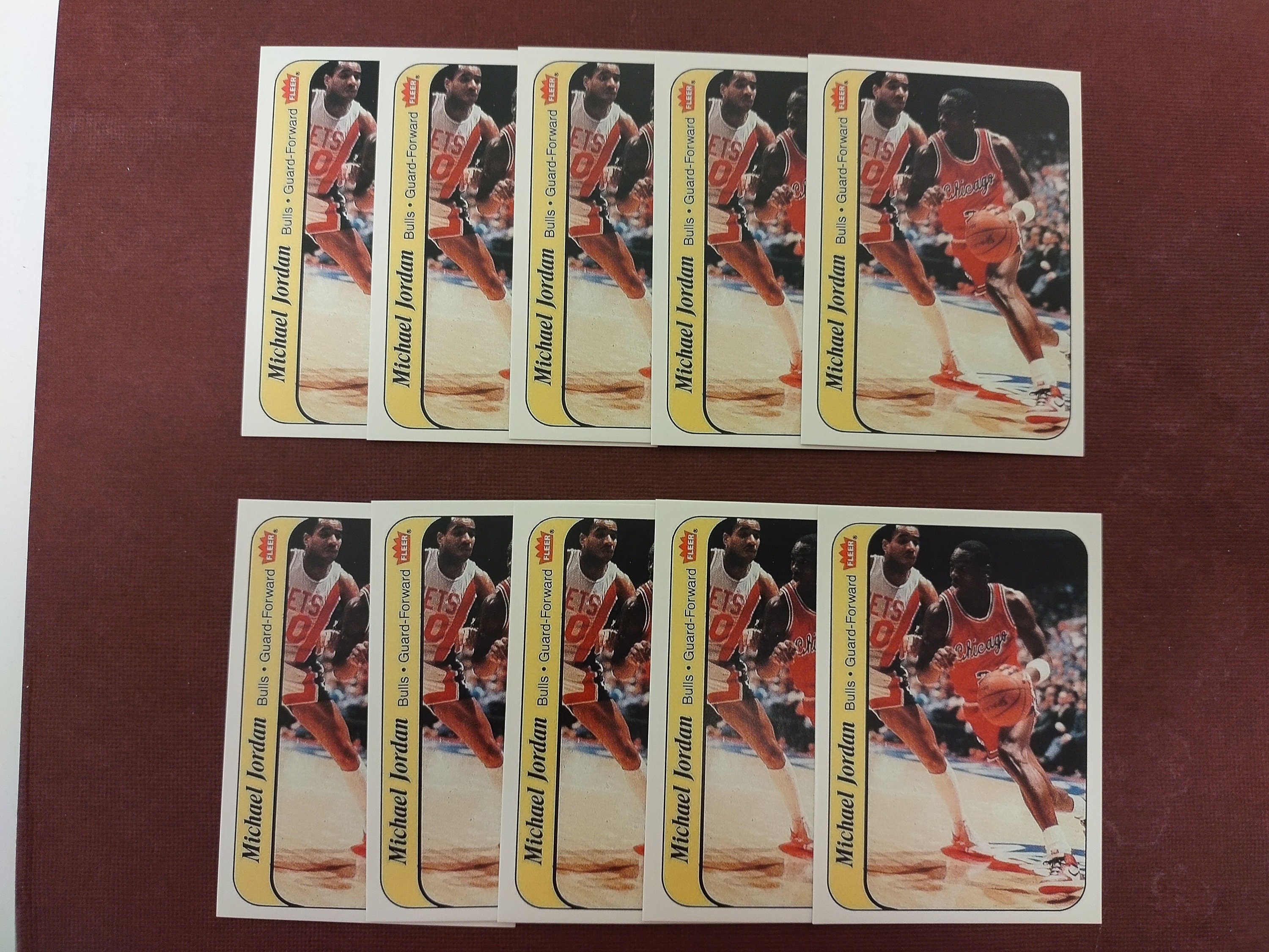 1986 Fleer Basketball Michael Jordan Sticker Card Reprint 1st Year Card
