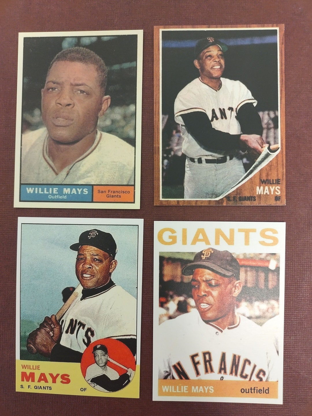 Willie Mays Baseball Card Lot 1961 1962 1963 1964 Etsy