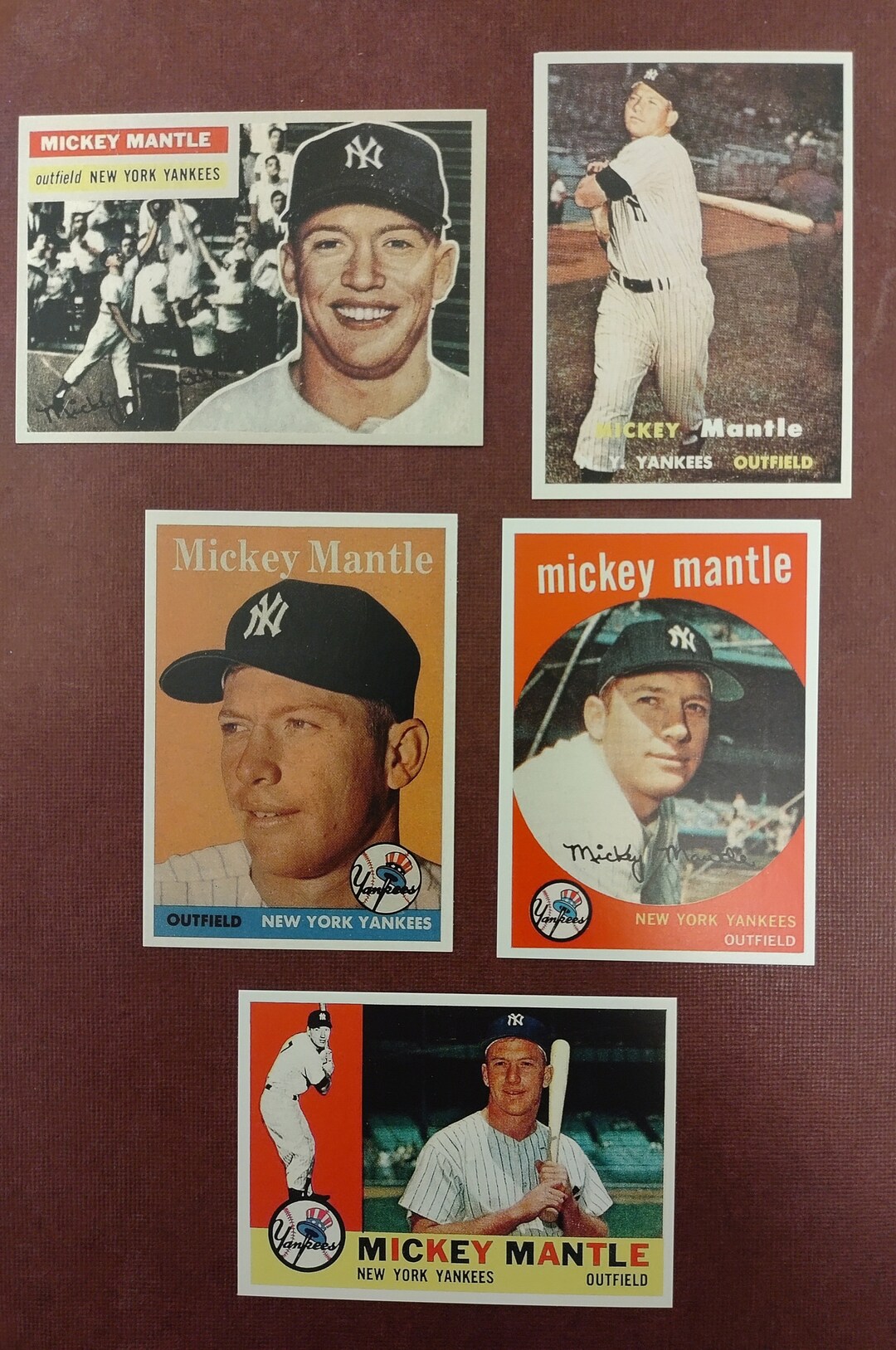 1956 1957 1958 1959 1960 Mickey Mantle Baseball Card Lot novelty Cards