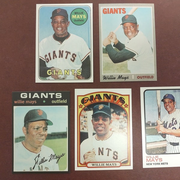 Topps Willie Mays Baseball Card lot 1969 1970 1971 1972 1973 "Novelty cards"  **FREE SHIPPING**