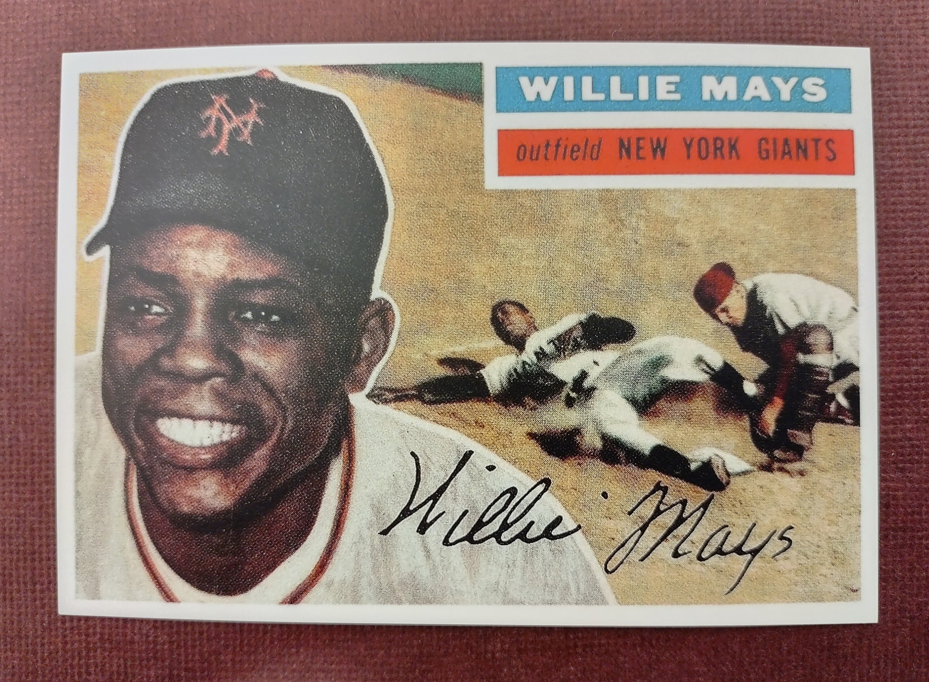 Willie Mays 1956 Baseball Card novelty Card san Francisco Giants FREE