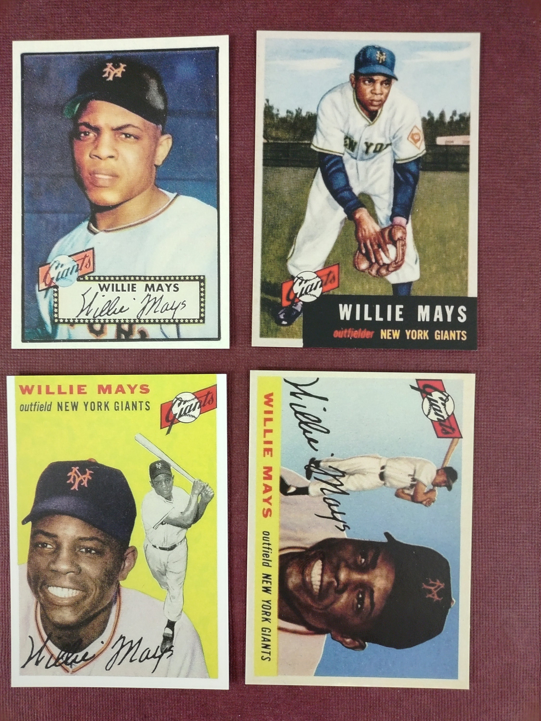 Topps Willie Mays 1952 1953 1954 1955 reprint Card - Etsy