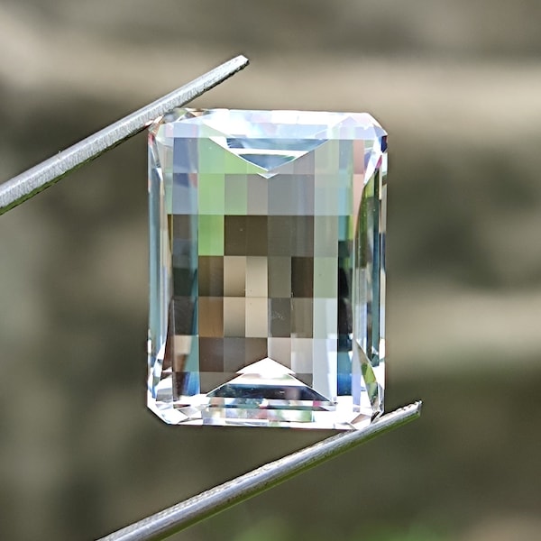 Natural Crystal Quartz Gemstone, Pixel Cut, Rectangle Shape, 26.10 Ct. Jewelry Making, pendant Stone, Loose Gemstone, #Sh503