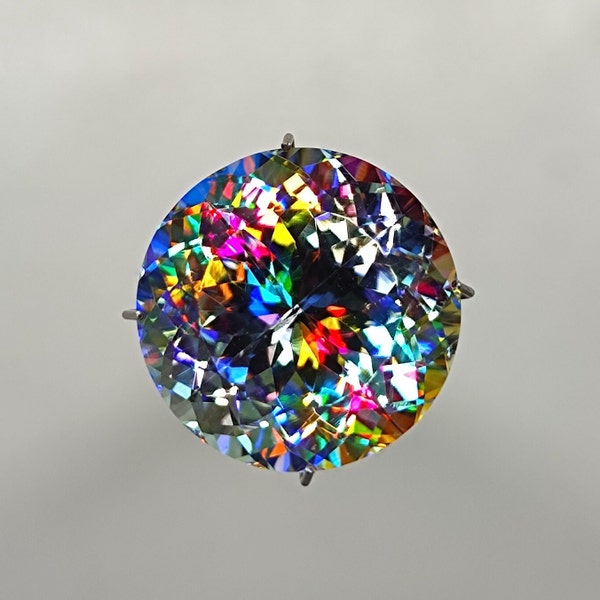 Magical Mystic Topaz Gemstone, Portuguese Cut Stone, 15×15 MM, Round Shape, Jewellery Making, Rings & Pendant Stone, Loose Gemstone, #Sh566