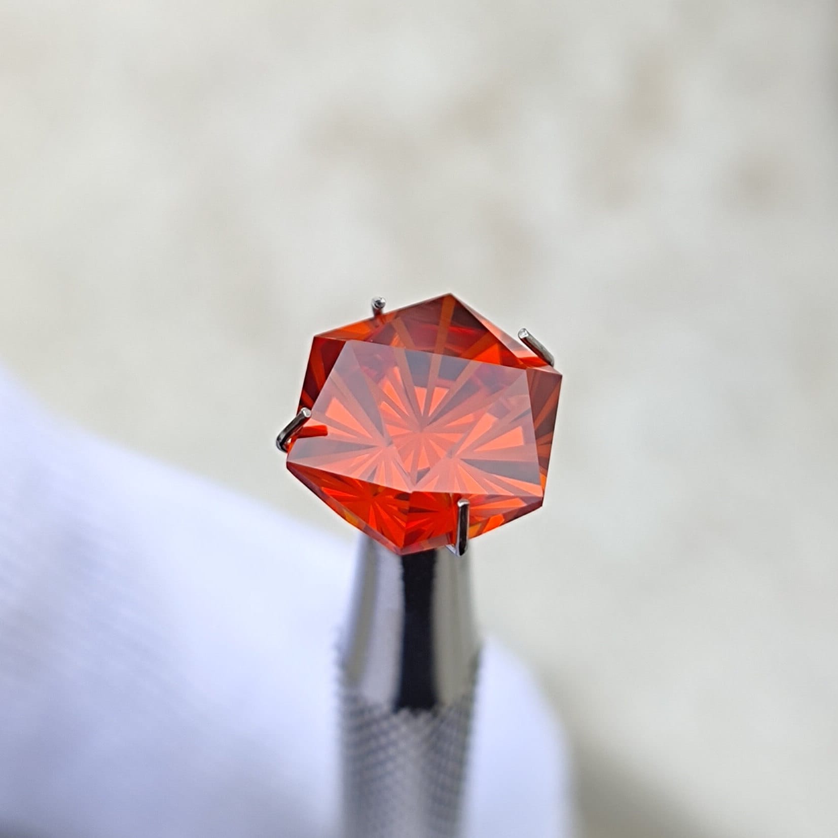 Cubic Zirconia Gemstone, Orange Colour, 9ct. Ultra Fantasy