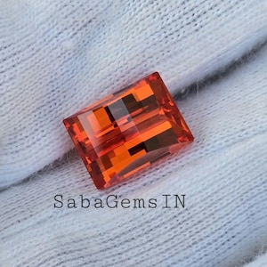 Orange Cubic Zirconia Gemstone, Pixel Cut Stone, 8×11 MM,  9 Ct. Rectangle Shape, Ring Size Stone, Jewellery Making, Loose Gemstone, #Sh675