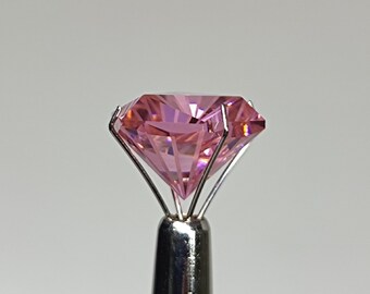 Pink Cubic Zirconia Gemstone, Ultra Fantasy Cut Stone, 12×12