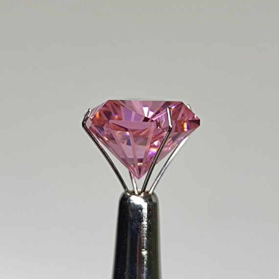 Pink Cubic Zirconia Gemstone, Ultra Fantasy Cut Stone, 12×12