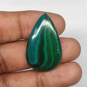 Malachite Cabochon Gemstone, Pear Shape,  38 Ct. Use for Jewellery Making, Pendants, Loose Gemstone, #Sh456