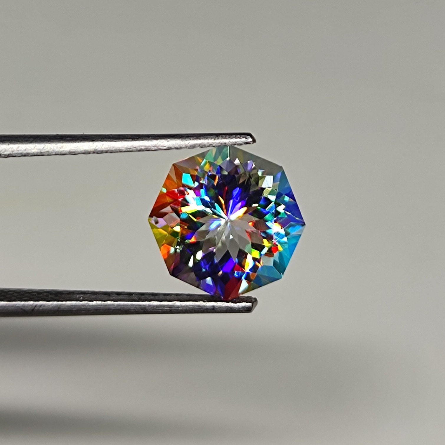 Magical Mystic Topaz Gemstone, Fantasy Cut Stone, 10×10MM Magical Mystic Topaz Gemstone, Fantasy Cut Stone, 10×10MM