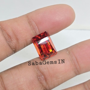 Orange Cubic Zirconia Gemstone, Pixel Cut Stone, 10×14 MM, Rectangle Shape, Pendant Stone, Jewellery Making, Loose Gemstone, #Sh734