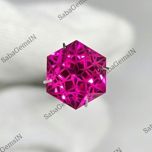 Pink Sapphire Gemstone, Fantasy Cut Hexagon, 10×10 MM, Ring & Pendant Stone, Jewellery Making, Loose Gemstone #Sh873