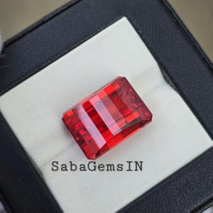 Red Cubic Zirconia Gemstone, Pixel Cut Stone, 12×16 MM, Rectangle Shape, Pendant Stone, Jewellery Making, Loose Gemstone, #Sh721