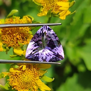 100% Natural Amethyst Gemstone, Fantasy Cut, Trillion Shape,  13 Ct. Jewellery Making, Pendant Stone, Loose Gemstone, #Sh479