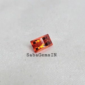 Orange Cubic Zirconia Gemstone, Pixel Cut Stone, 6×10 MM, Rectangle Shape, Ring & Pendant Stone, Jewellery Making, Loose Gemstone, #Sh785