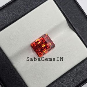 Orange Cubic Zirconia Gemstone, Pixel Cut Stone, 8×10 MM, Rectangle Shape, Ring & Pendant Stone, Jewellery Making, Loose Gemstone, #Sh743