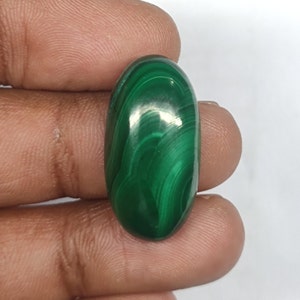 Malachite Cabochon Gemstone, Oval Shape, 26.60 Ct. Use for Jewellery Making, Pendants, Loose Gemstone, #Sh458