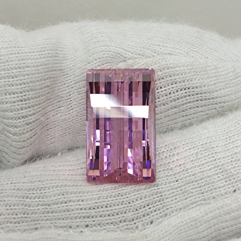 Pink Cubic Zirconia Gemstone, Pixel Cut Stone, 10×16 MM, 18 Ct ...
