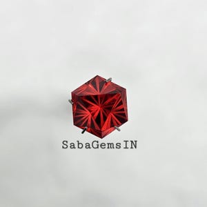Red Cubic Zirconia Gemstone, 10×10 MM, Ultra Fantasy Cut, Icosahedron, Hexagon Shape, Ring Stone, Jewelry Making, Loose Gemstone, #Sh726