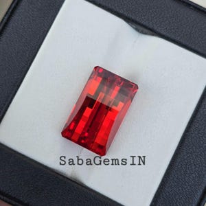 Red Cubic Zirconia Gemstone, Pixel Cut Stone, 10×16 MM, Rectangle Shape, Pendant Stone, Jewellery Making, Loose Gemstone, #Sh720