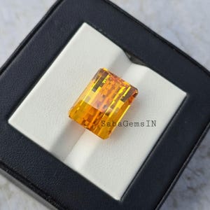 Citrine Colour Zirconia Gemstone, Pixel Cut Stone, 12×16 MM, 29 Ct. Rectangle Shape, Pendant Stone, Jewellery Making, Loose Gemstone, #Sh704