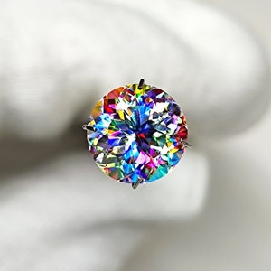 Magical Mystic Topaz Gemstone, Portuguese Cut Stone, 10×10MM, Round Shape, Jewellery Making, Rings & Pendant Stone, Loose Gemstone, #Sh522