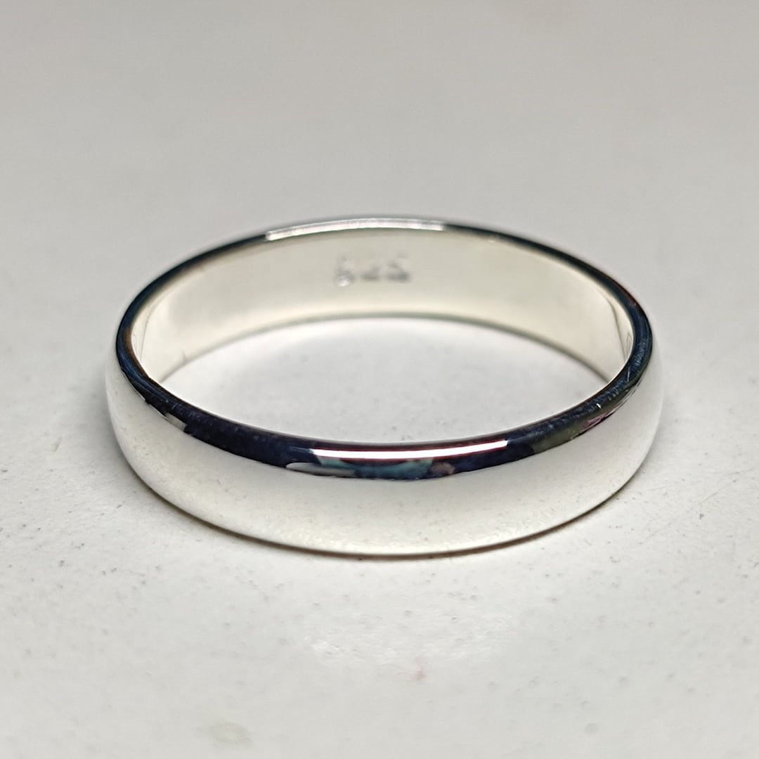 925 Sterling Silver Plain Band Ring, Unisex Ring, Wedding Ring